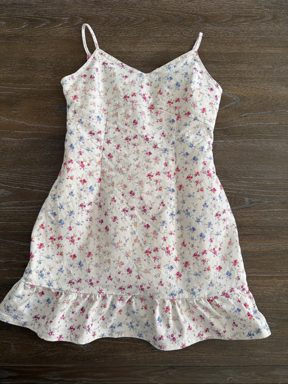 Sz 12 LOVE SHACK FANCY for Target Girl's Cream Floral Sundress with Ruffle Hem